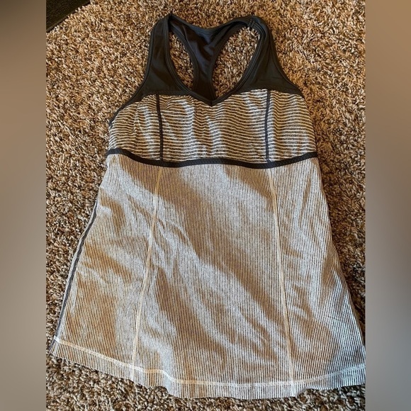 lululemon athletica Black and White Striped Tank Top - Picture 1 of 3